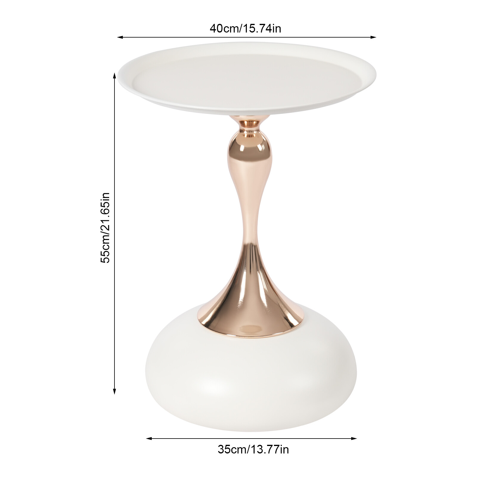 Modern Side Table Round End Table Bedside Table Metal Nightstand White Sofa Desk