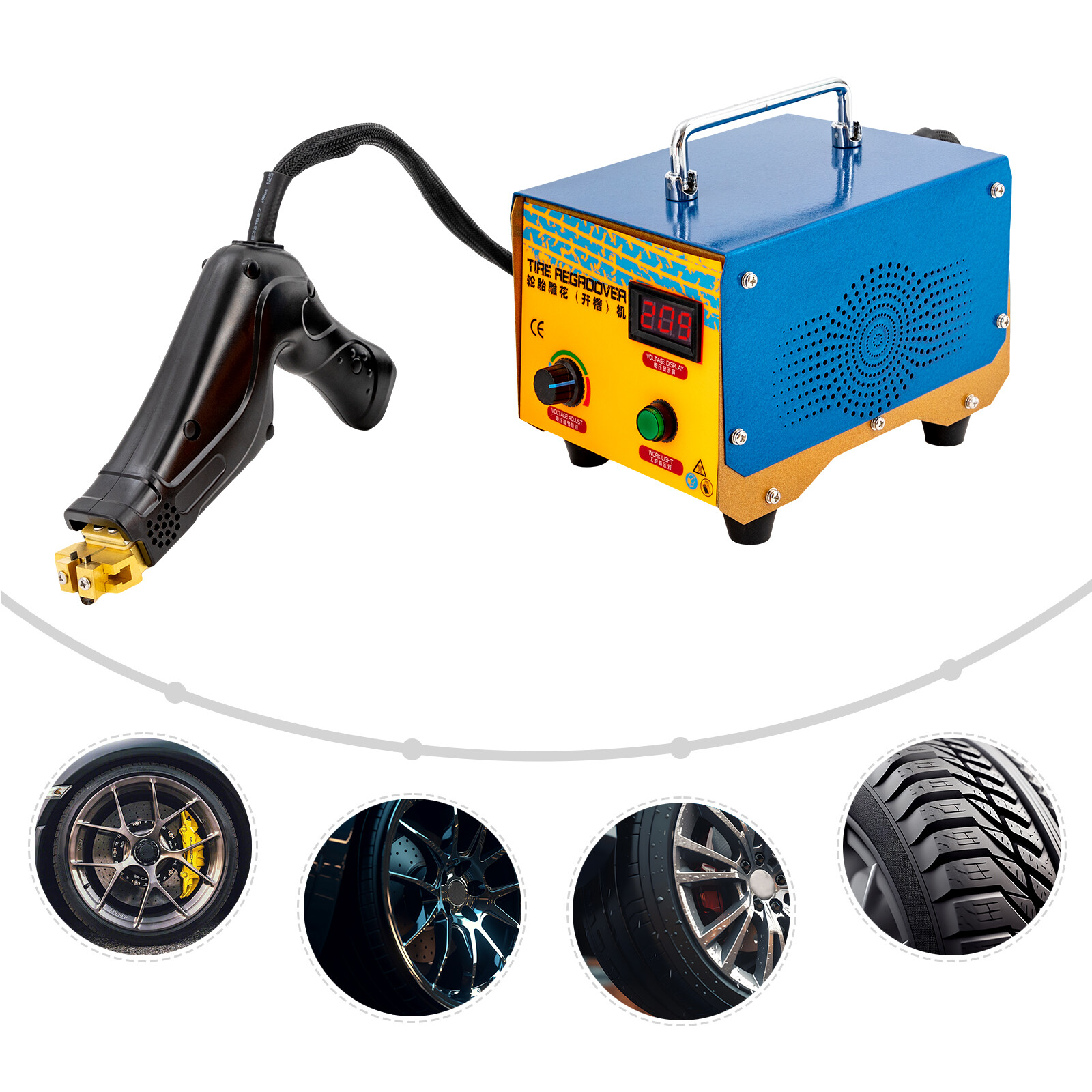 1000W  Truck Tire Groover Rubber Cutter Regroover Tyre Grooving Machine W/ Blade
