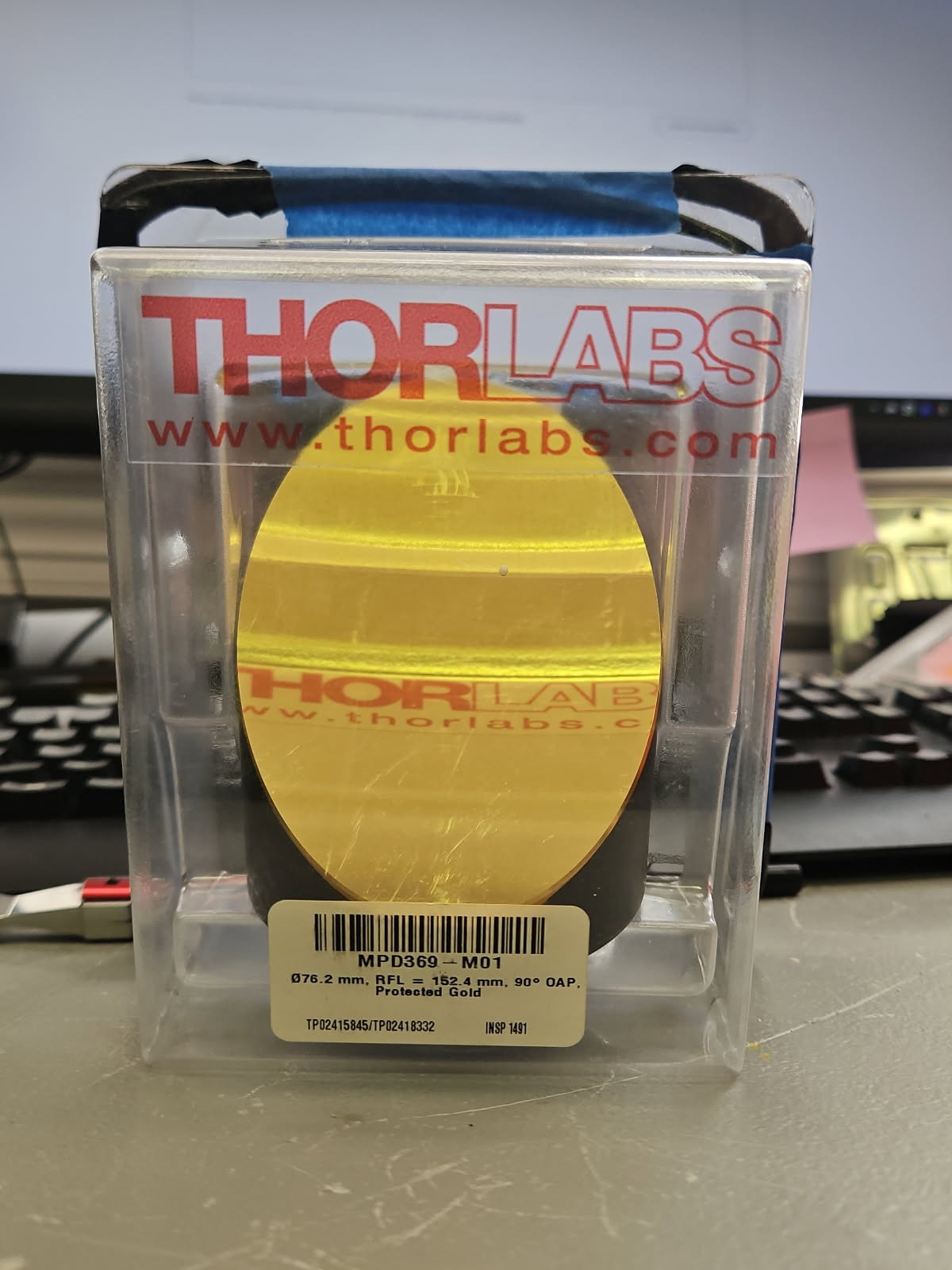 THORLABS MPD369-M01 Ø3" 90° Off-Axis Parabolic Mirror, Prot. Gold, RFL = 6"