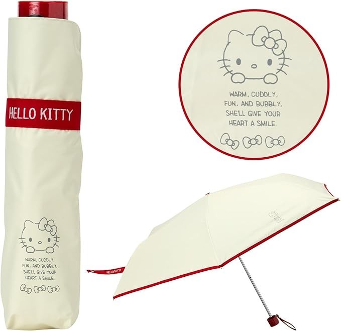 Sanrio Hello Kitty Folding Umbrella Sun Rain UVCut 99.9% Blackout Parasol 297780