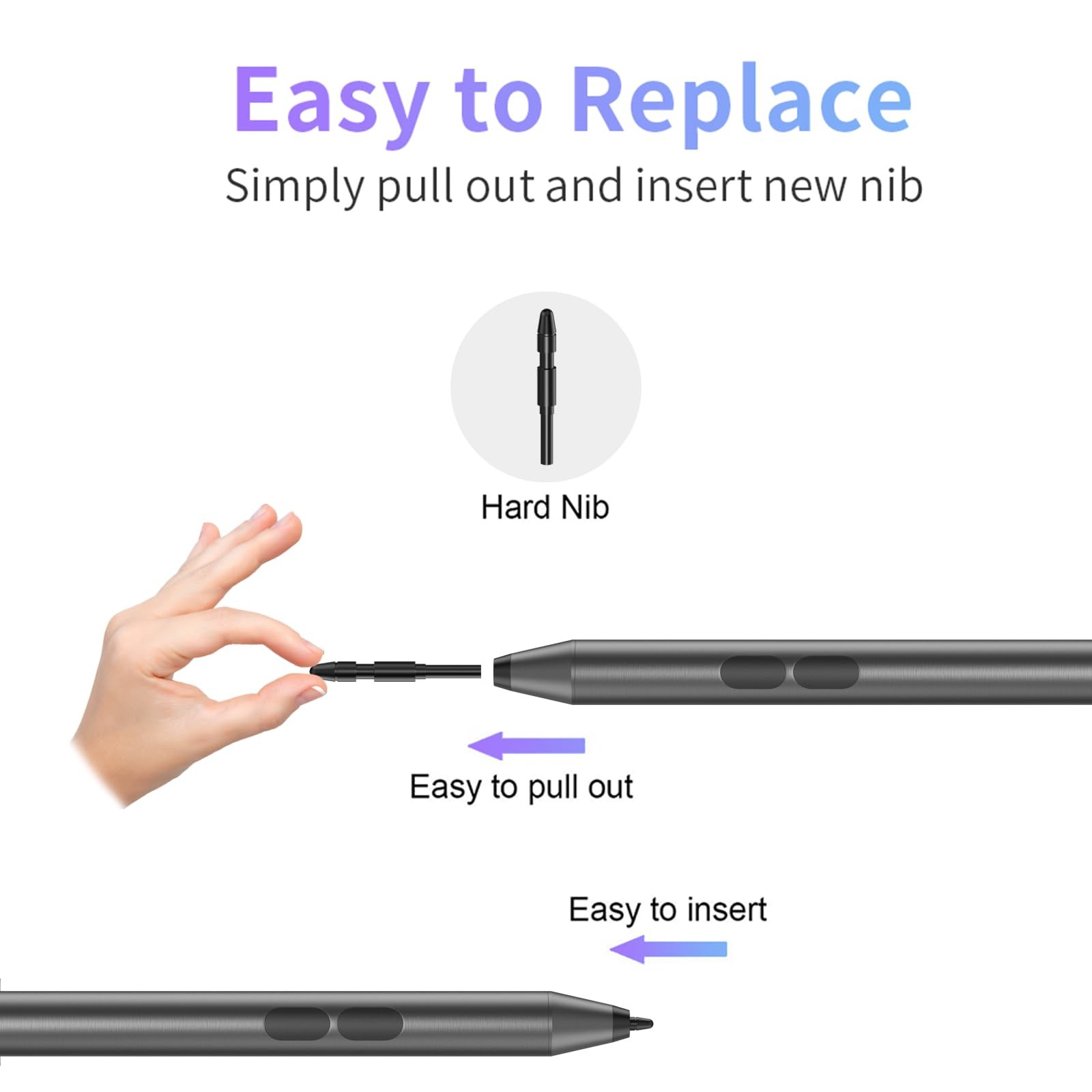 Active Stylus Pen for HP Touchscreen Laptops – 2500H Battery, Palm Rejection ...