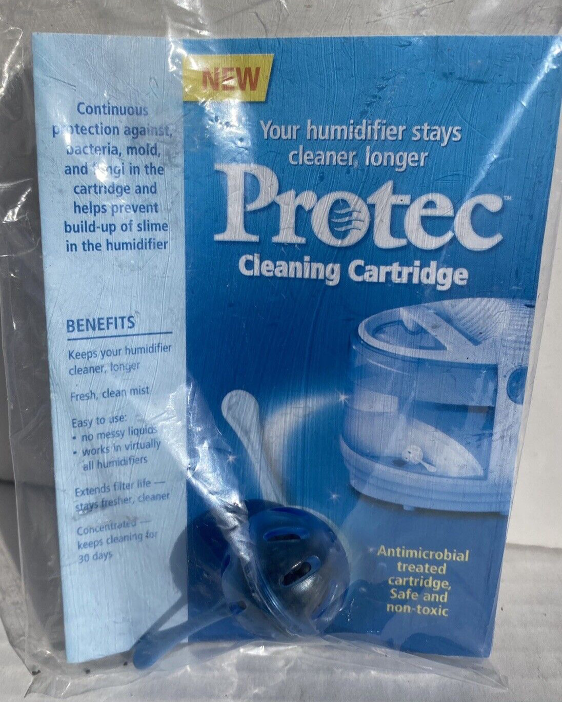 Protec Humidifier Antimicrobial Cleaning Cartridge Replacement New