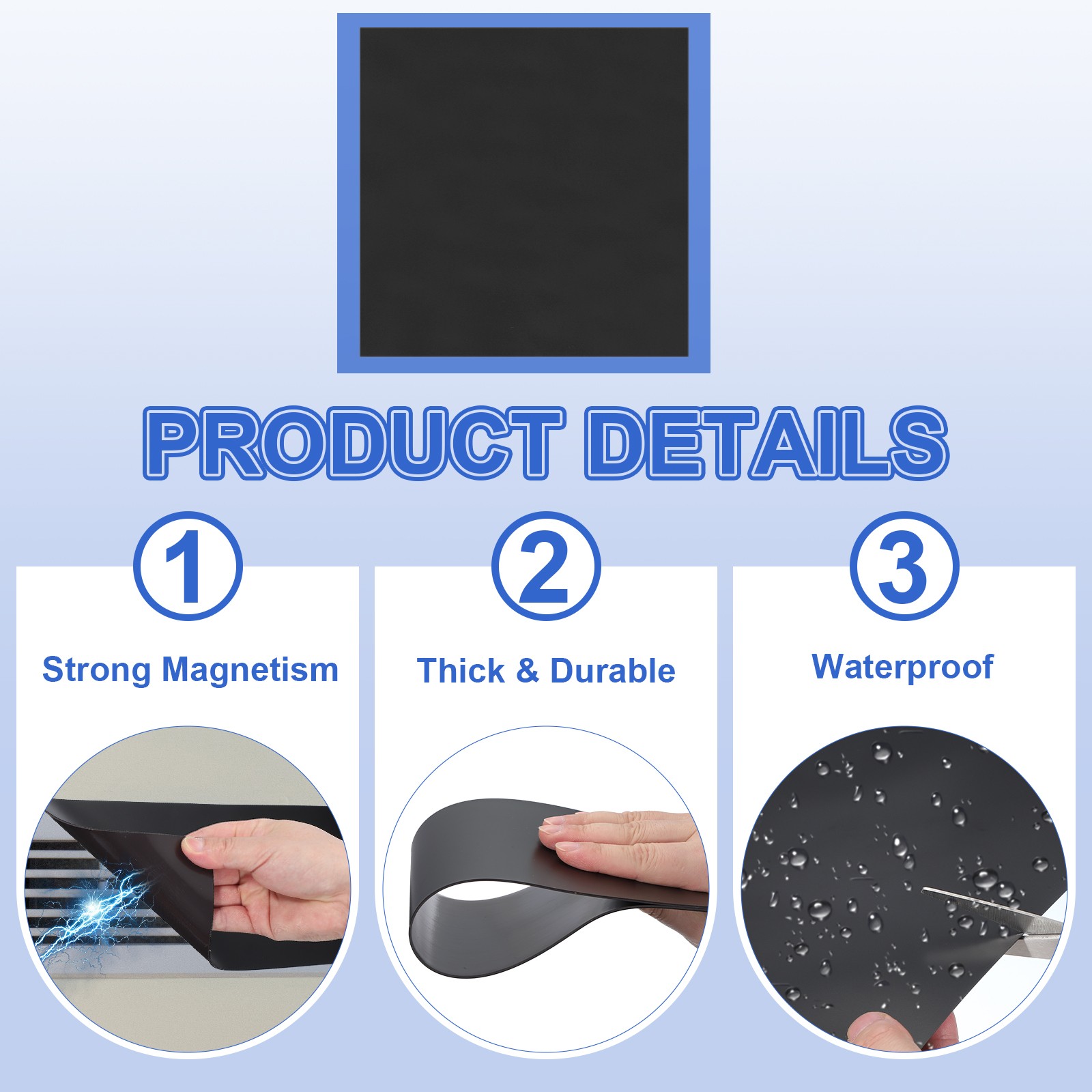 12x12" Magnetic Socket Covers, 2pcs Floor, Black