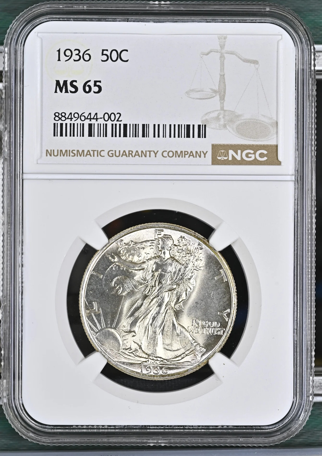 1936 Walking Liberty Half Dollar NGC MS-65