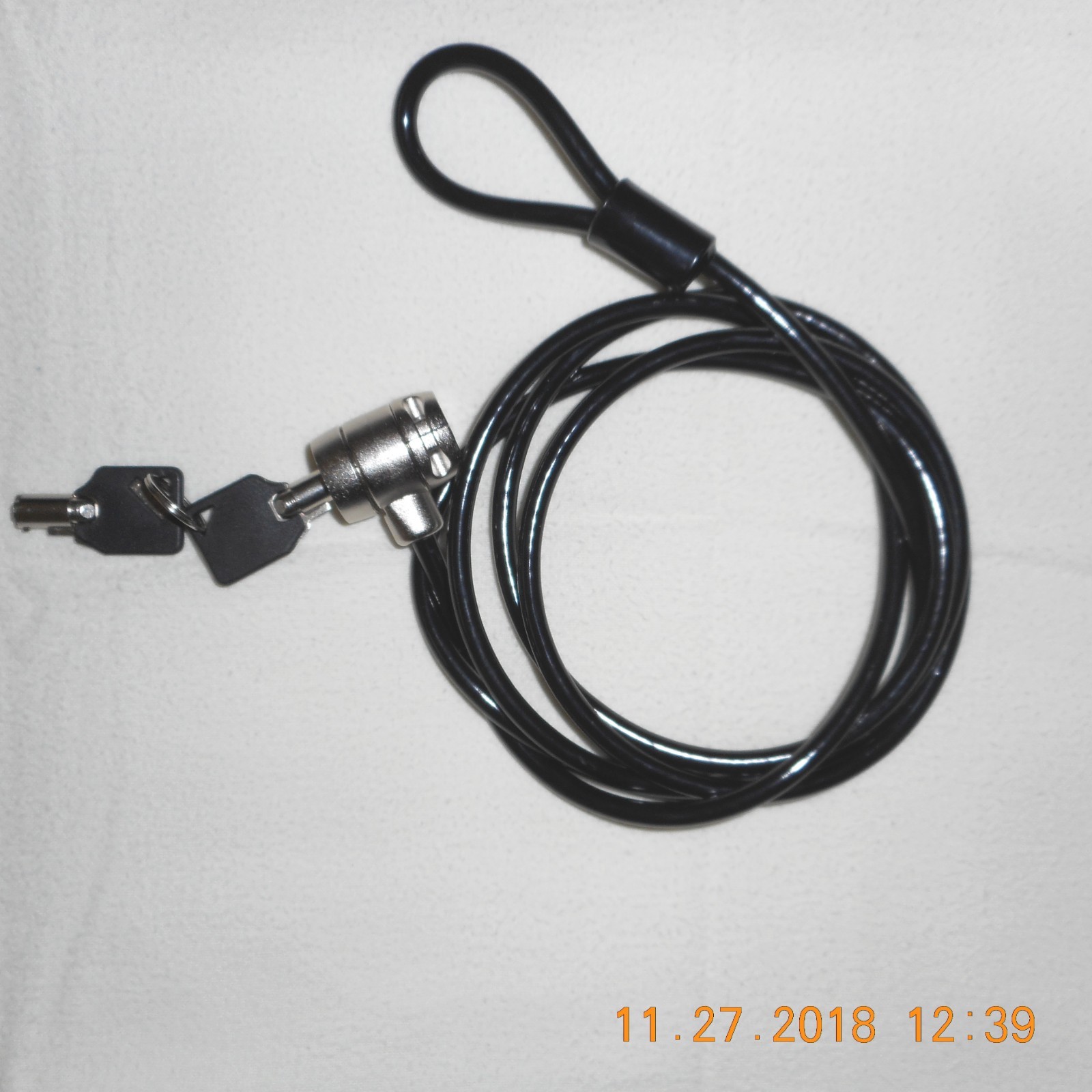 OEM "SERIES A" BLACK CABLE TWO KEY LOCK FOR LAPTOPS, NOTEBOOKS & TABLETS