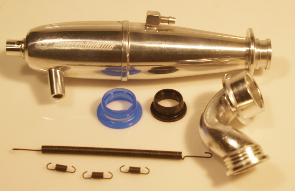 Tuned pipe 1/10 Roar Legal 1-Piece set Double Chamber (Silver)