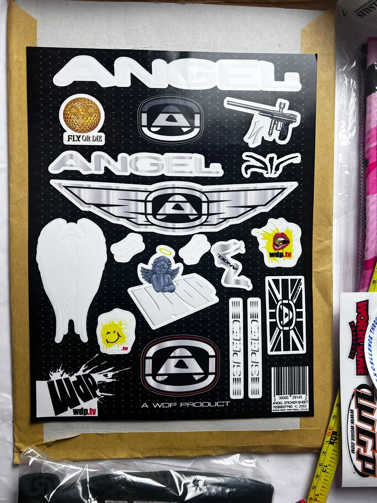 WDP Angel Paintball Vtg Sticker Sheet