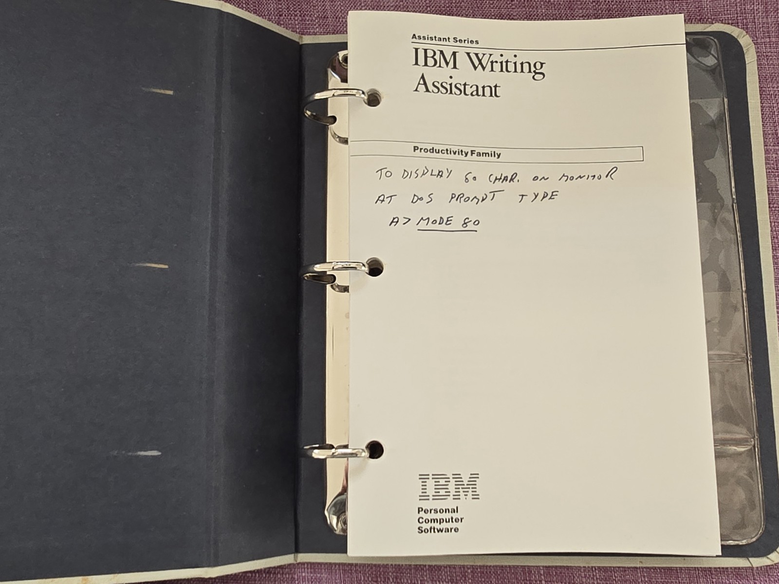 1984 IBM PC Jr. Junior Writing Assistant Book | No Software 1980s 80s Computer