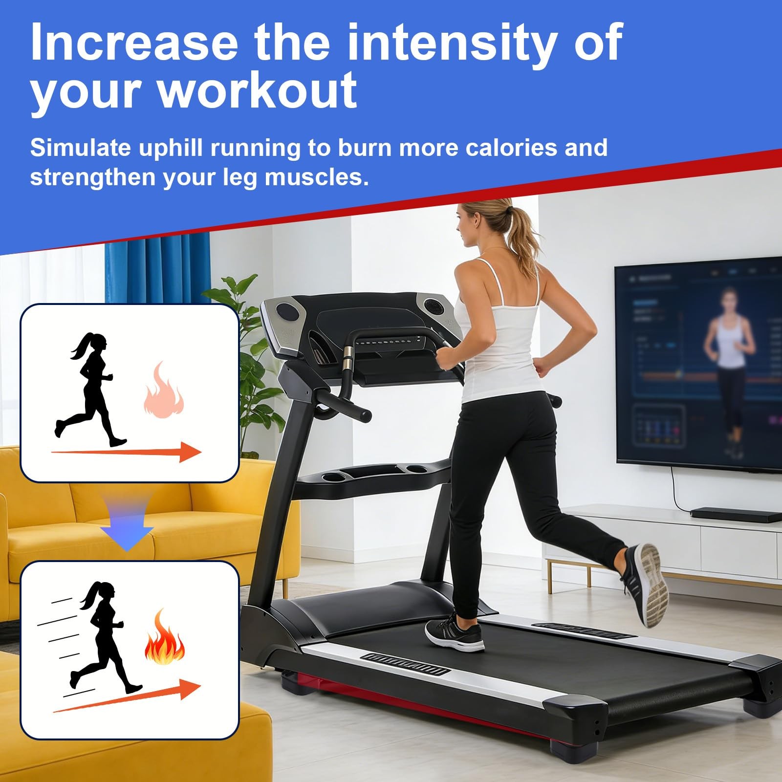 4pcs Treadmill Incline Riser Blocks, Walking Stackable Height Adjustable Incl...