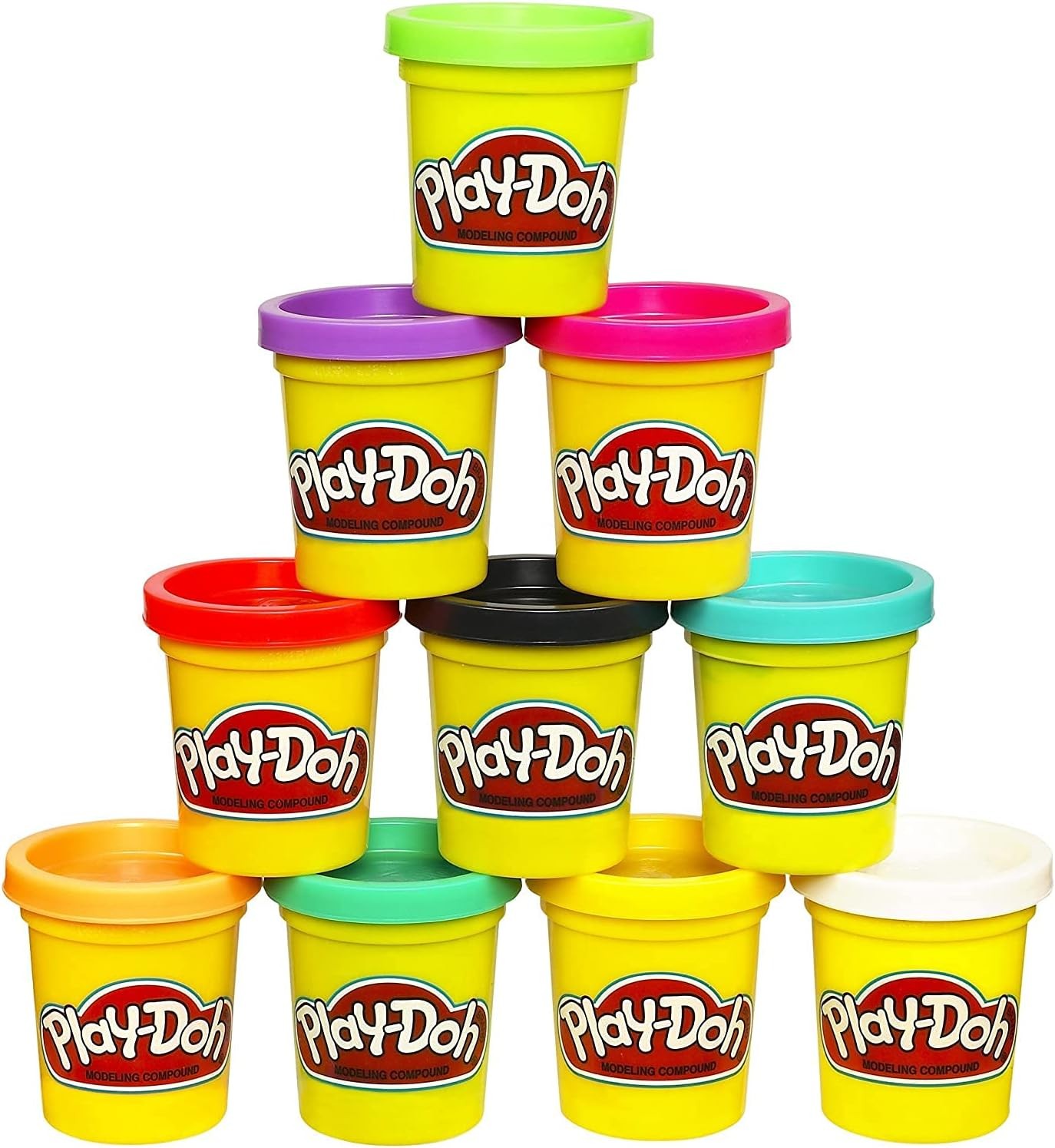 Play Doh Modeling Compound 10-Pack Case of Assorted Colors, Non-Toxic 2 oz. Cans