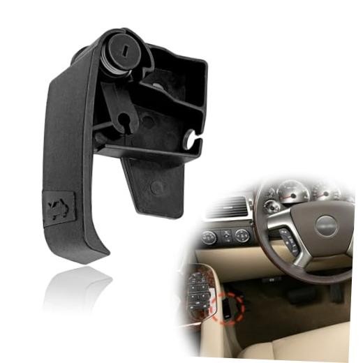 Hood Latch Release Pull Handle ABS Black Replacement for 1995-2007 GMC Cadilac