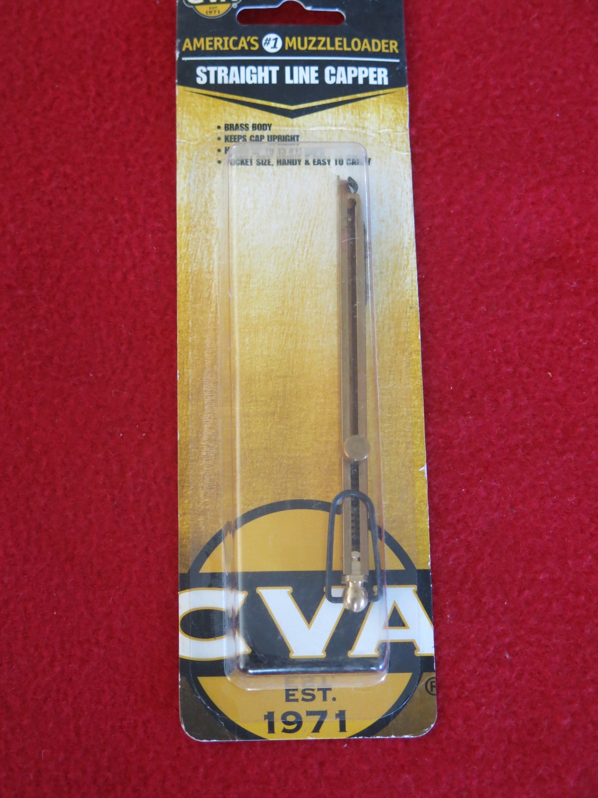 CVA Straight Line Capper Holds 15 #11 Caps Brass Body # AC1407 NOS