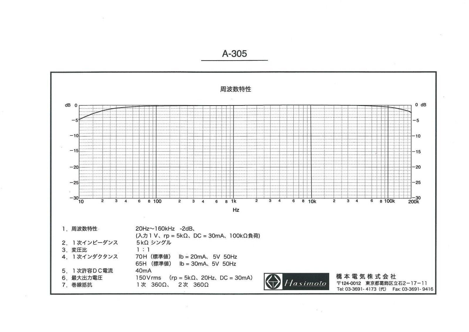 Hashimoto A-305 2-pack Interstage Transformer Tango NC-20:Eqv 5kΩ 1:1 30mA