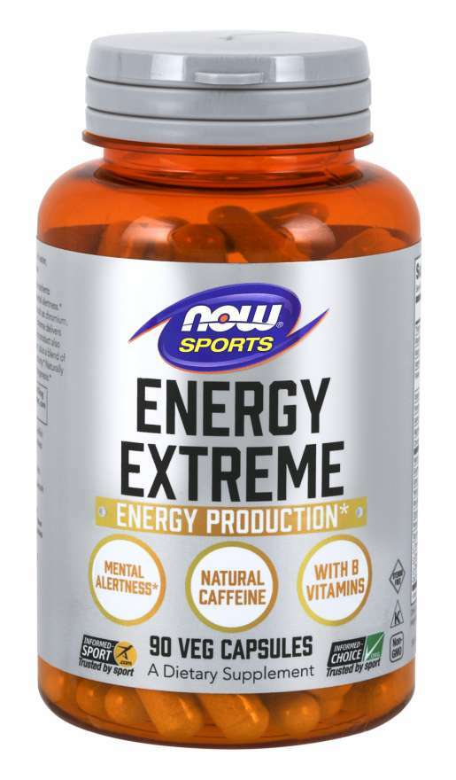 NOW Foods Sport Energy Extreme 90 Cap Magnesium Tyrosine Guarana 07/28EXP