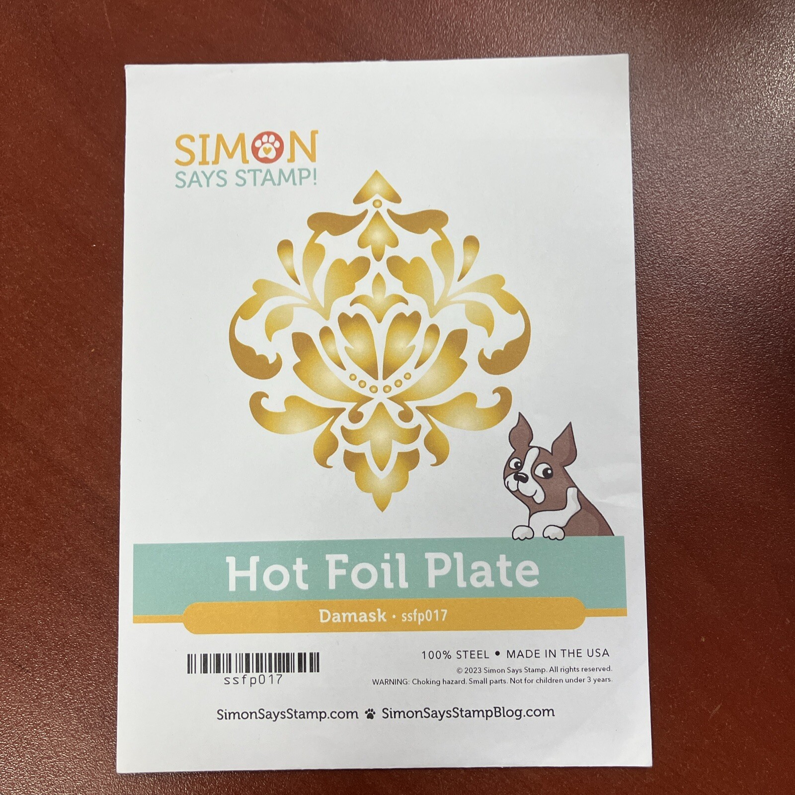 Simon Says Stamps Hot Foil Plate, Damask #ssfp017