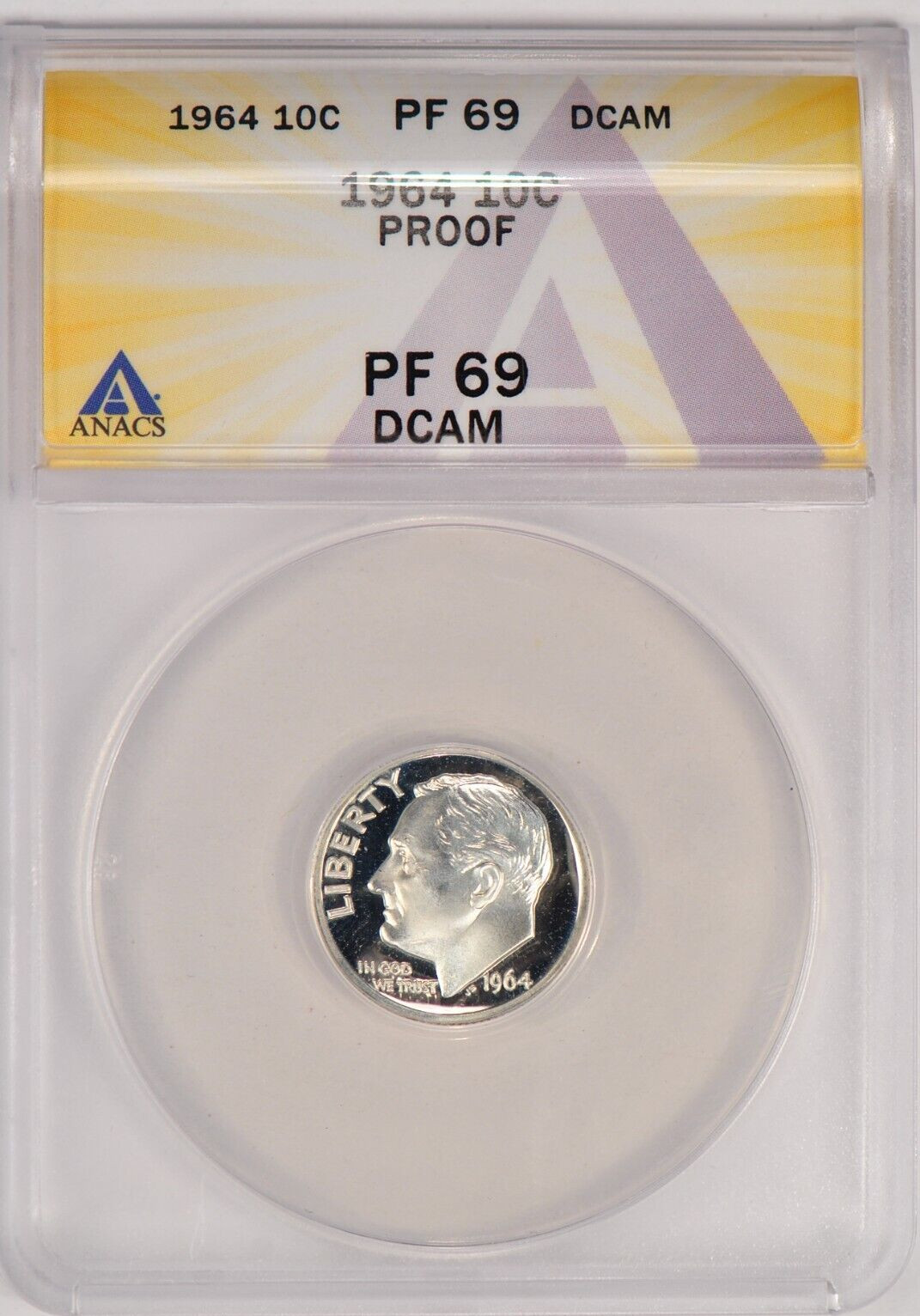 1964 Roosevelt Dime Proof ANACS PR69DCAM PF 69 ULTRA CAMEO Frosty Coin 10C