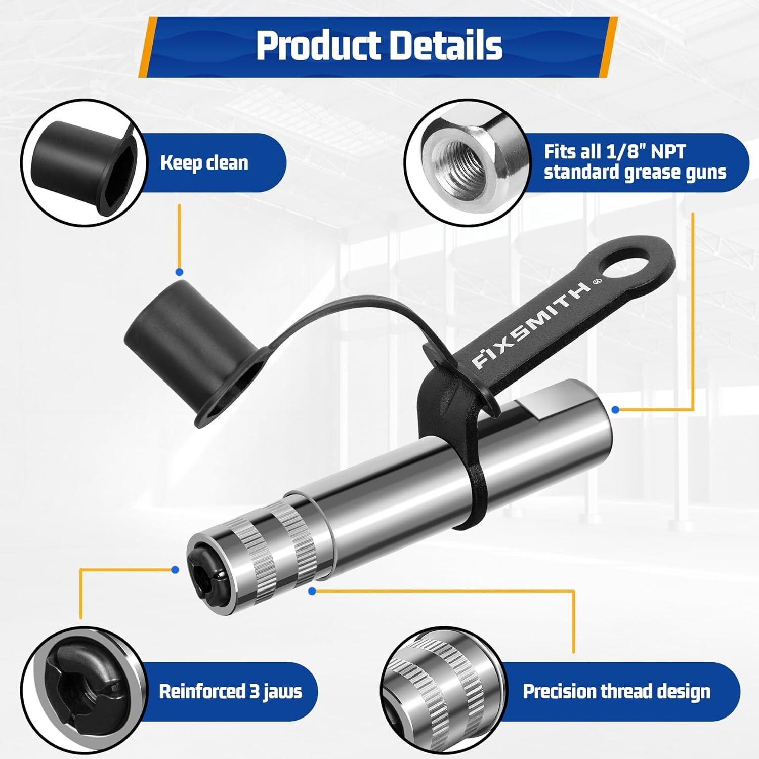 Grease Gun Coupler Heavy Duty Strong Quick Release Grease Gun Tips Locking