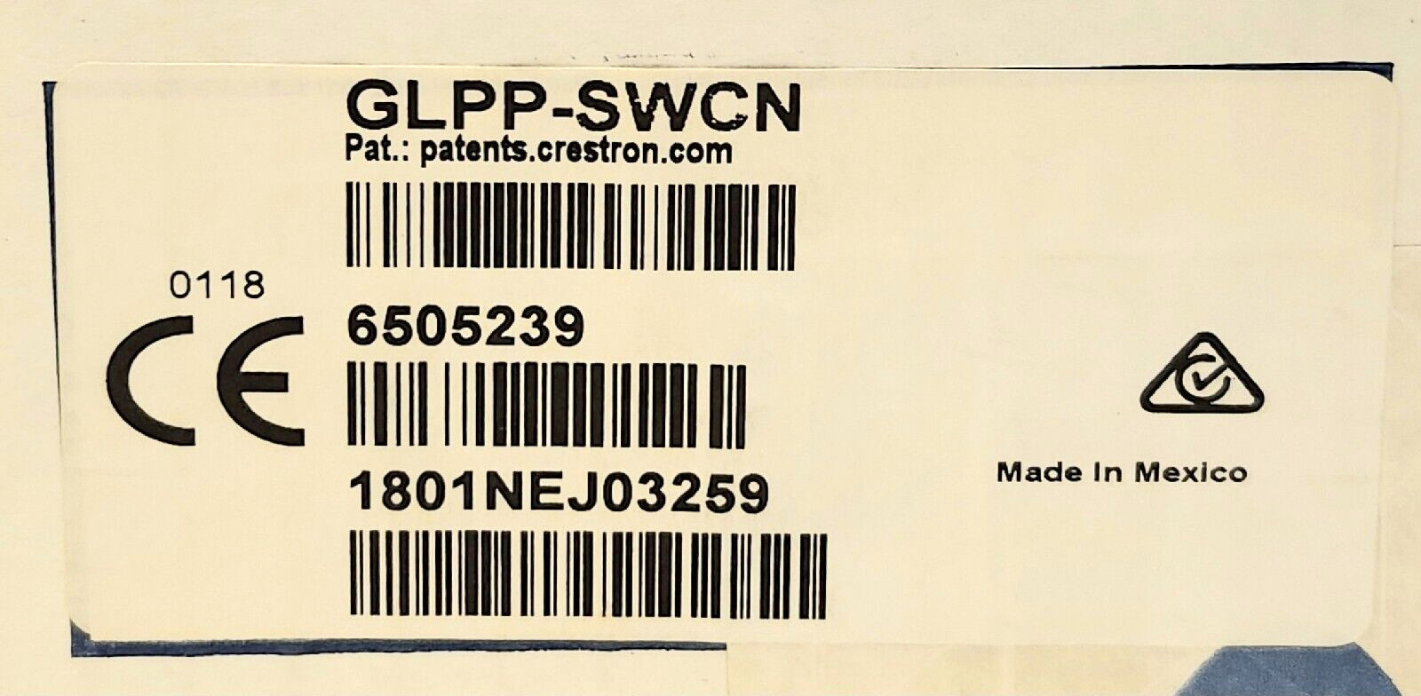 CRESTRON GLPP SWCN Green Light System CRESNET POWER PACK Power Supply INPUT
