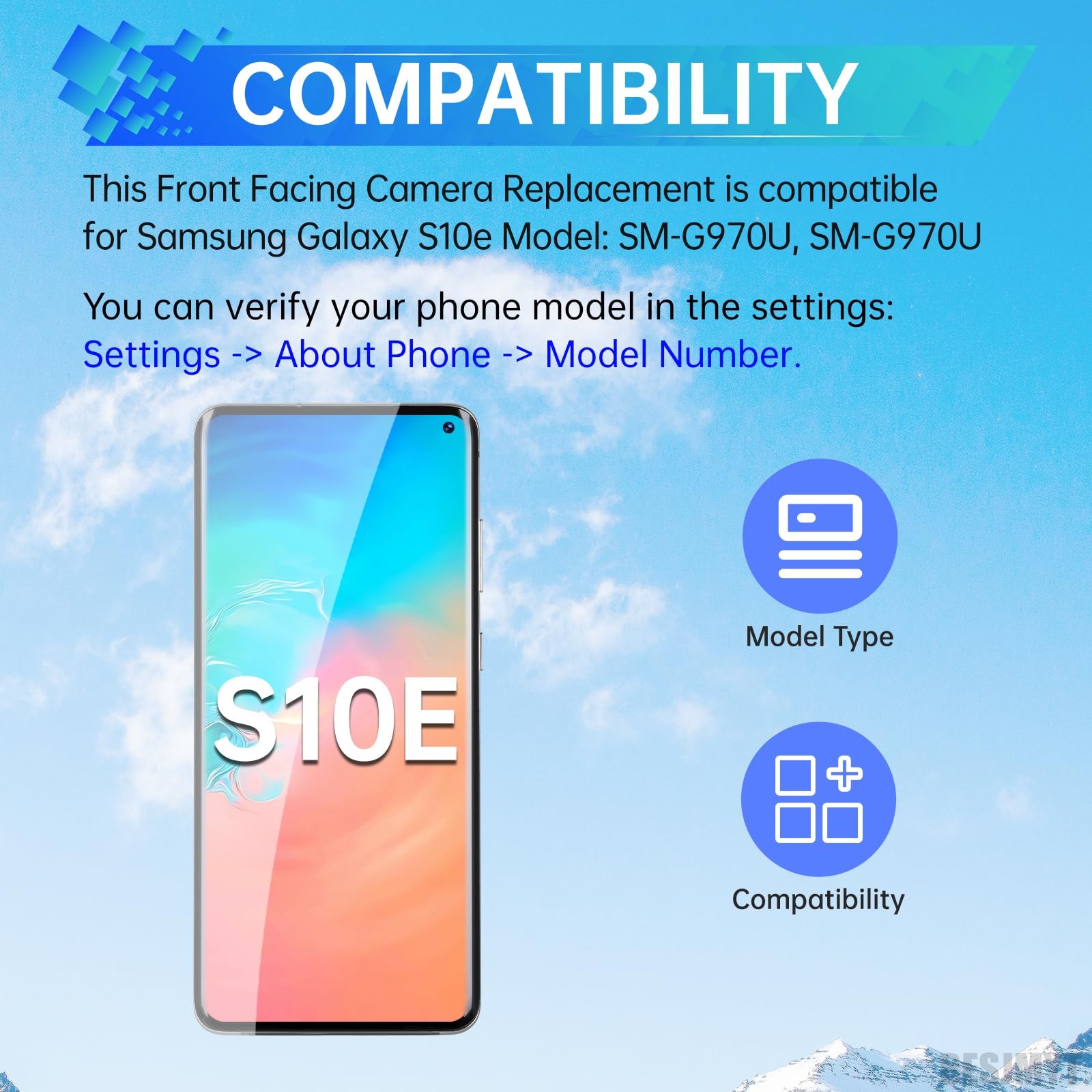 BESJMYT Front Facing Camera Replacement for Samsung Galaxy S10e