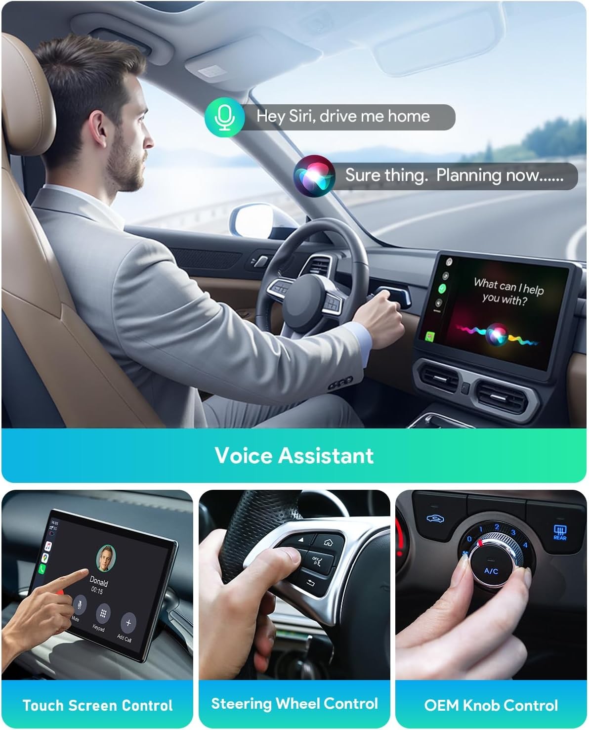 FAHREN Android 13 Wireless Apple CarPlay Android Auto AI Box Multimedia Adapter
