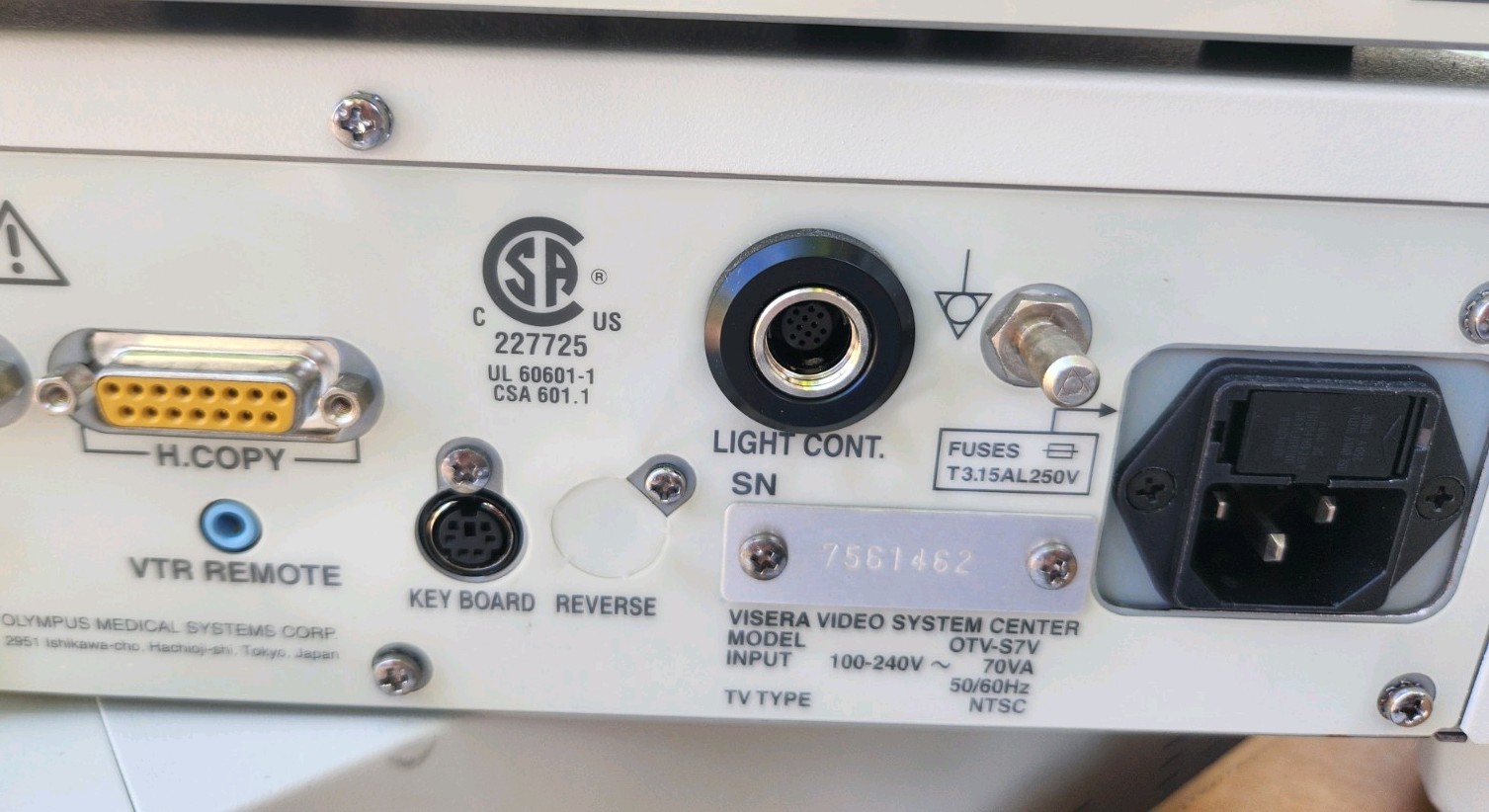 Olympus Visera OTV-S7 Digital Endoscopy Camera Control Console Unit