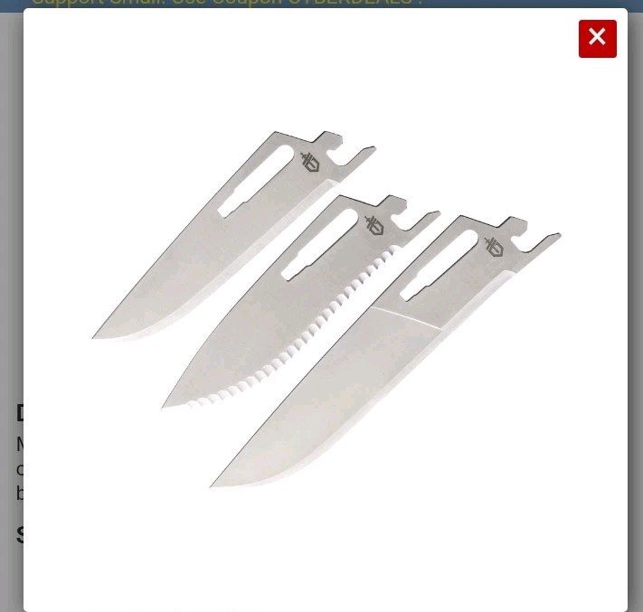 Gerber Randy Newberg EBS Replacement Blades 3 PK 440C S.S. Blades