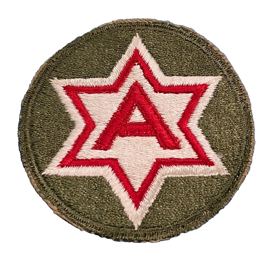 US 6th Army Patch-Cut Edge-Snow Back---Original WW-II-Superb*