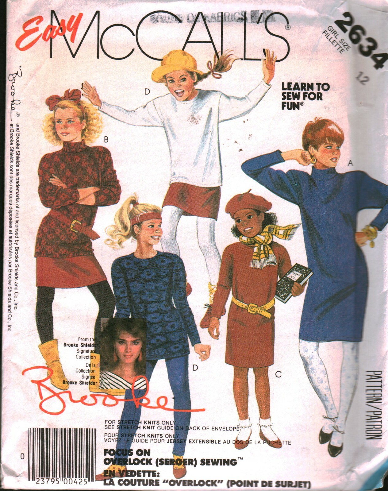 2634 Vintage McCalls Sewing Pattern Girls Dress Tunic Skirt Pants Leggings UNCUT