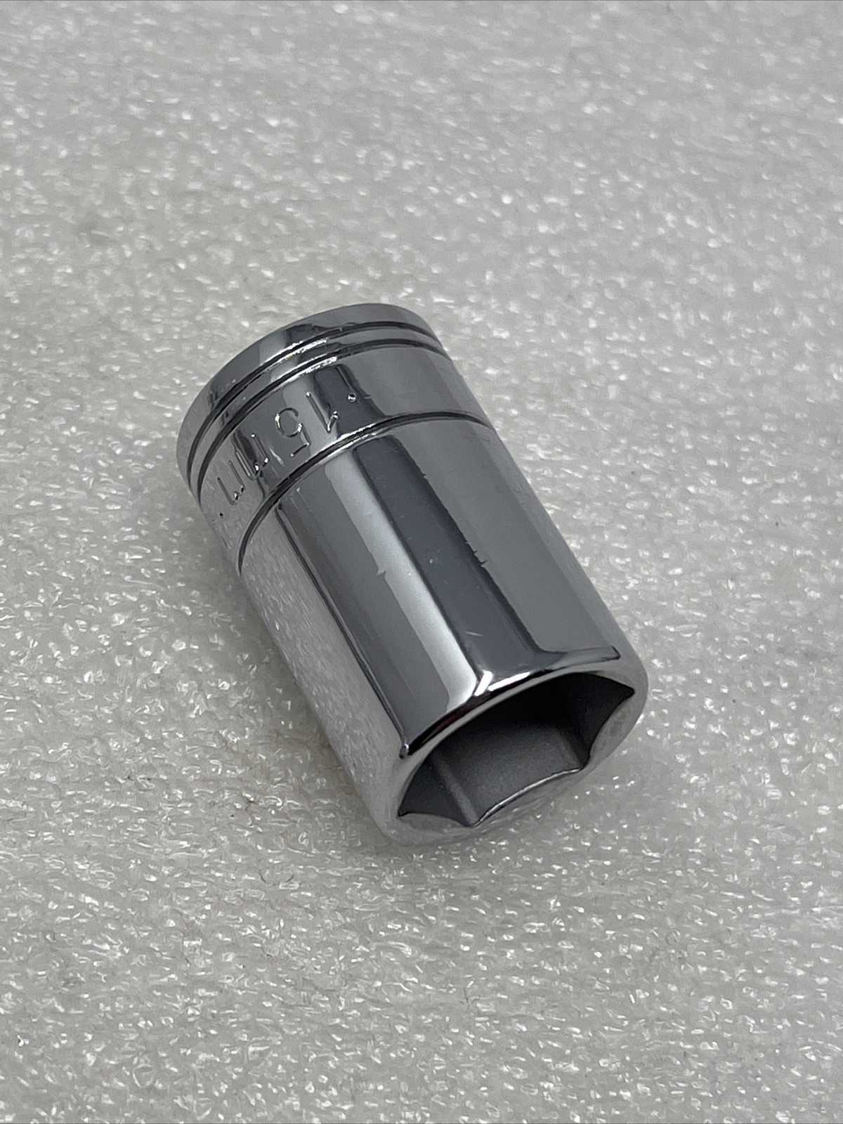 15mm SK Hand Tools 1/4" Drive, 6 Point, Semi-Deep Metric Chrome Socket, 41685