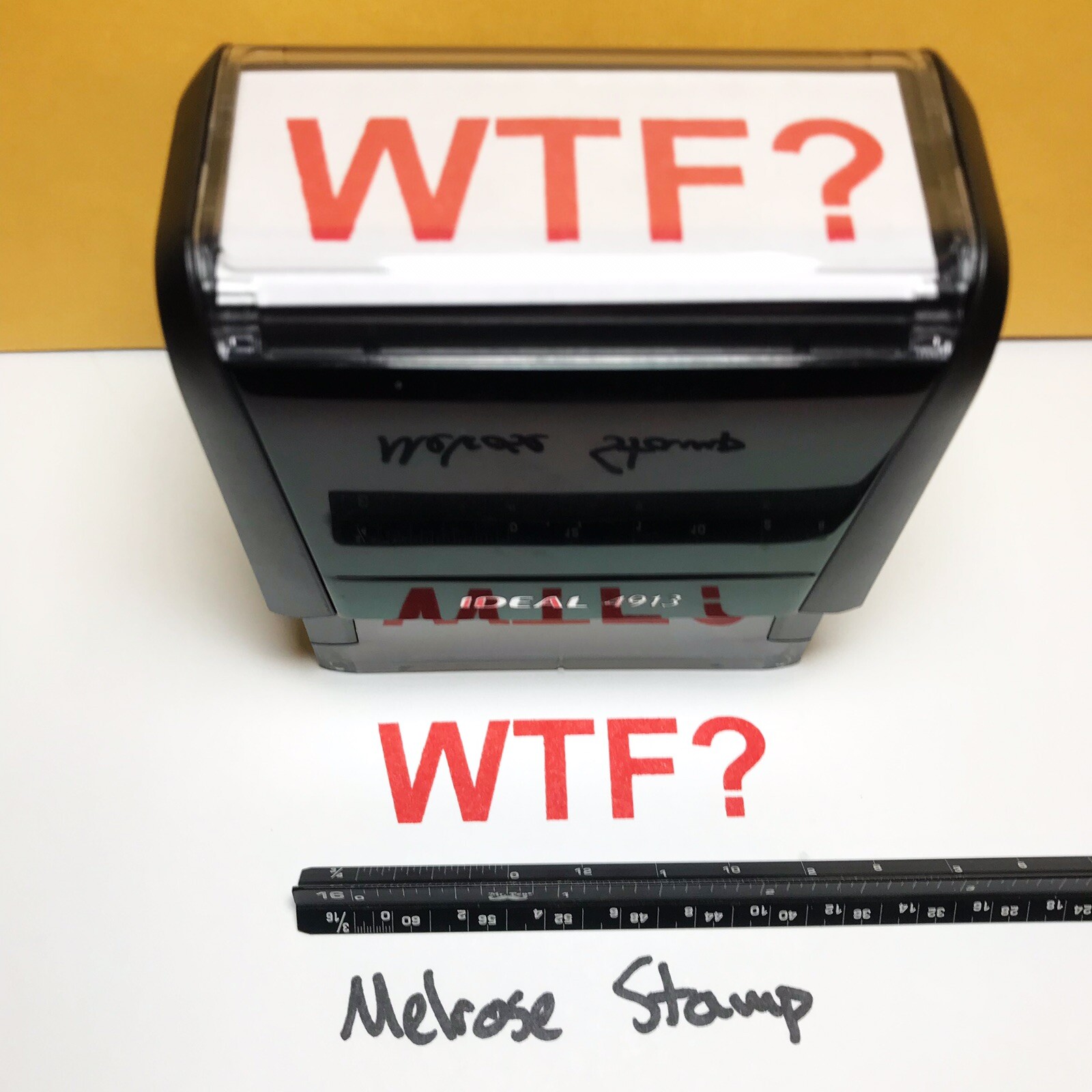 WTF? Rubber Stamp Red Ink Self Inking Ideal 4913