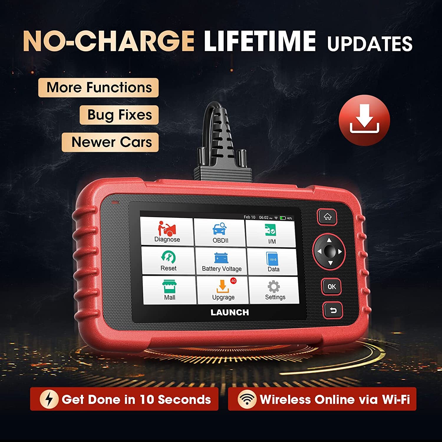 Launch CRP129X Car Diagnostic Tool Auto OBD Scanner Code Reader TPMS SRS SAS EPB