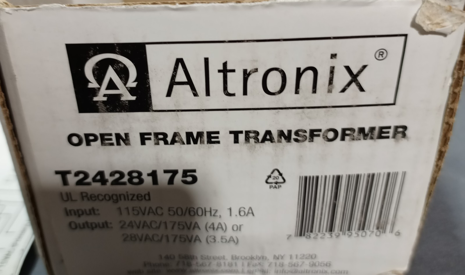 Altronix Open Frame Transformer T2428175
