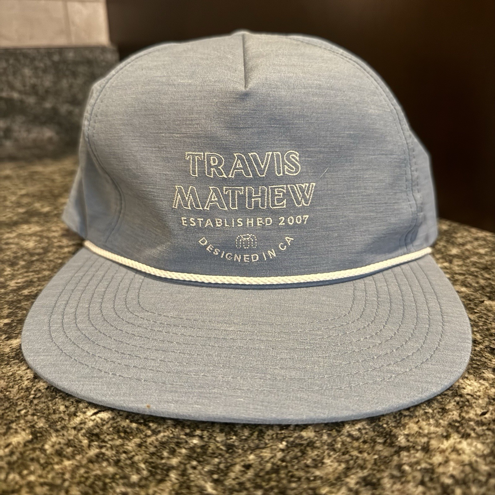 Travis Mathew Hidden Agenda Adjustable Snapback Hat Blue