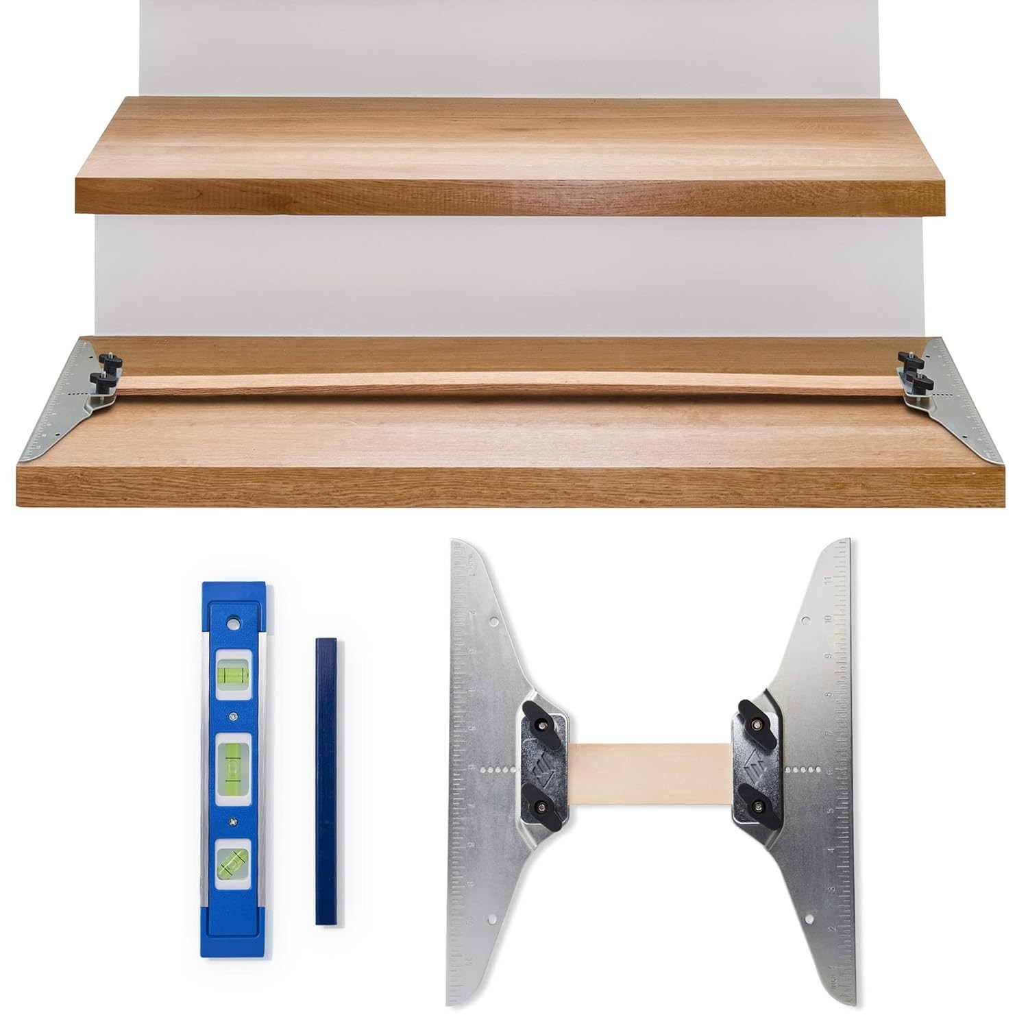Solid Metal Stair Jig with Extendable Design for Accurate Tread and Riser Sizing