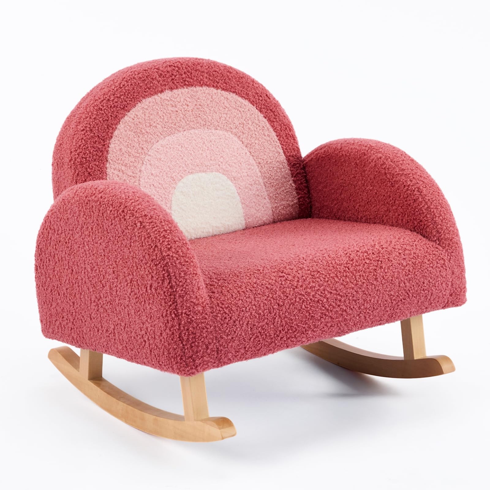 Toddler Teddy Fleece Soft Rocking Chair for Nursery Kindergarten Birthday Gift