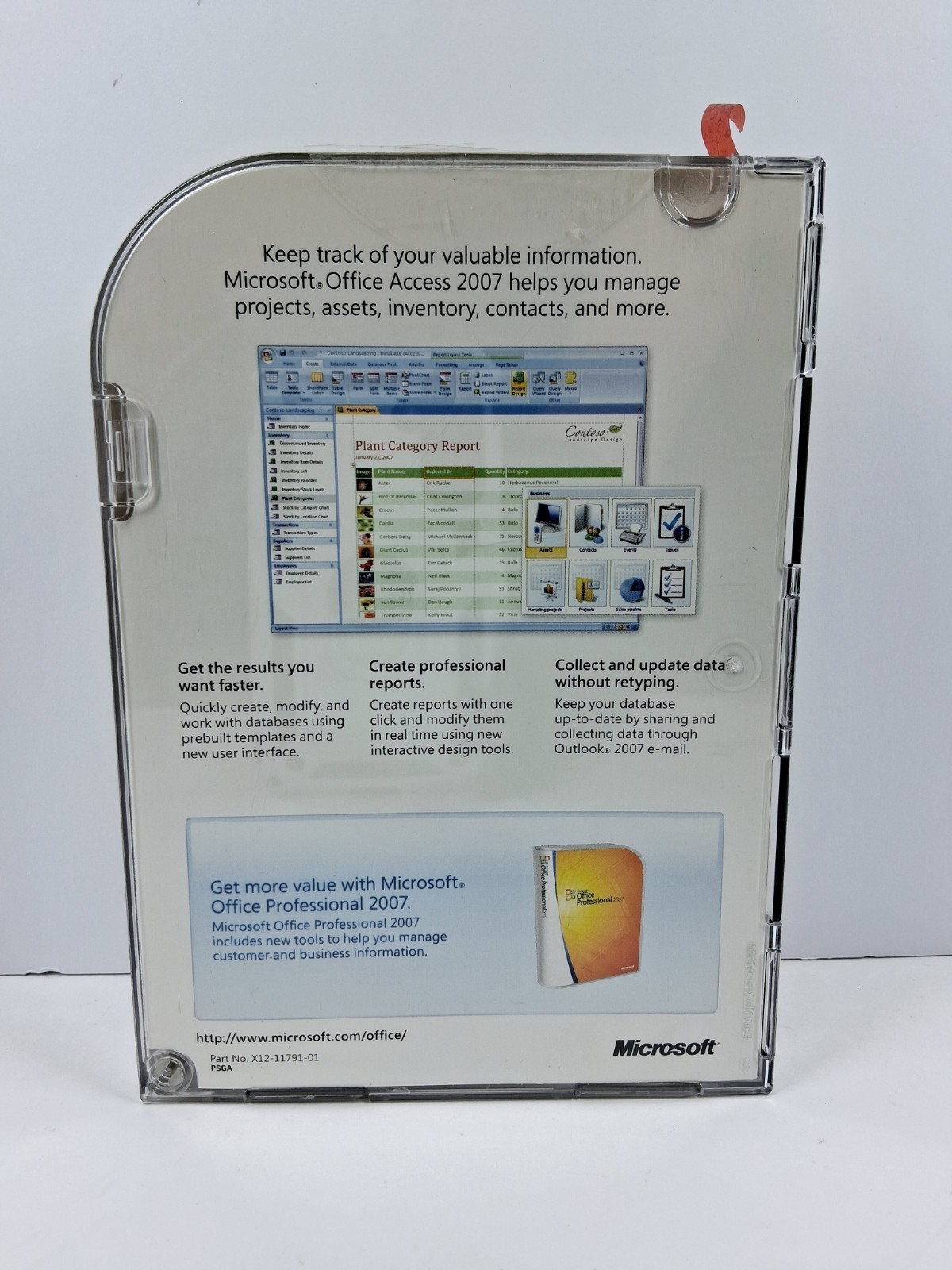Microsoft Office Access 2007 Database Software PC CD-ROM Complete with Case