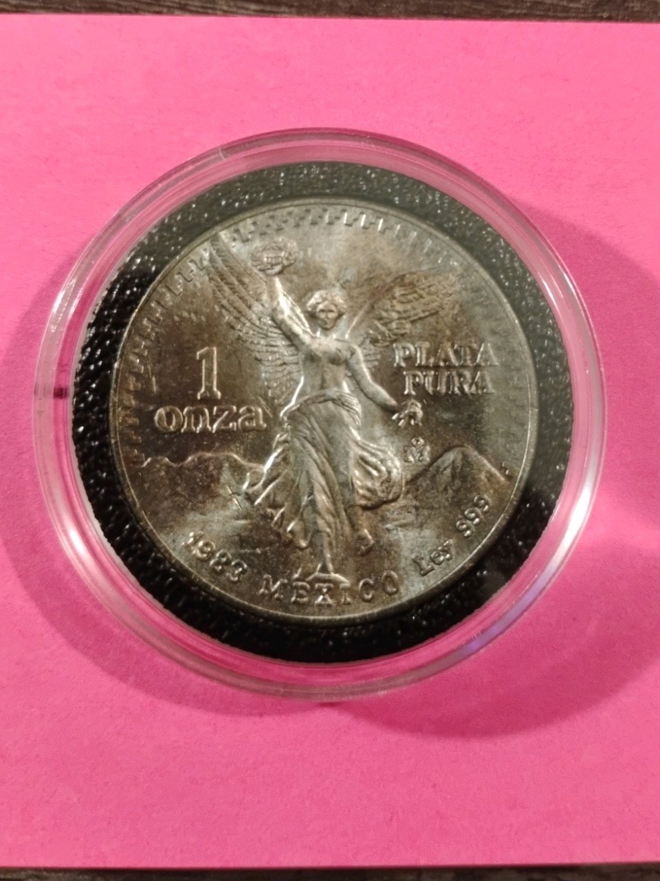 1983 Mexico Libertad 1 Onza Toning.999 Silver Plata Pura