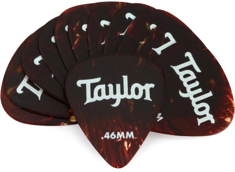 Taylor Celluloid 351 Picks, Tortoise Shell, 0.46mm, 12-Pack