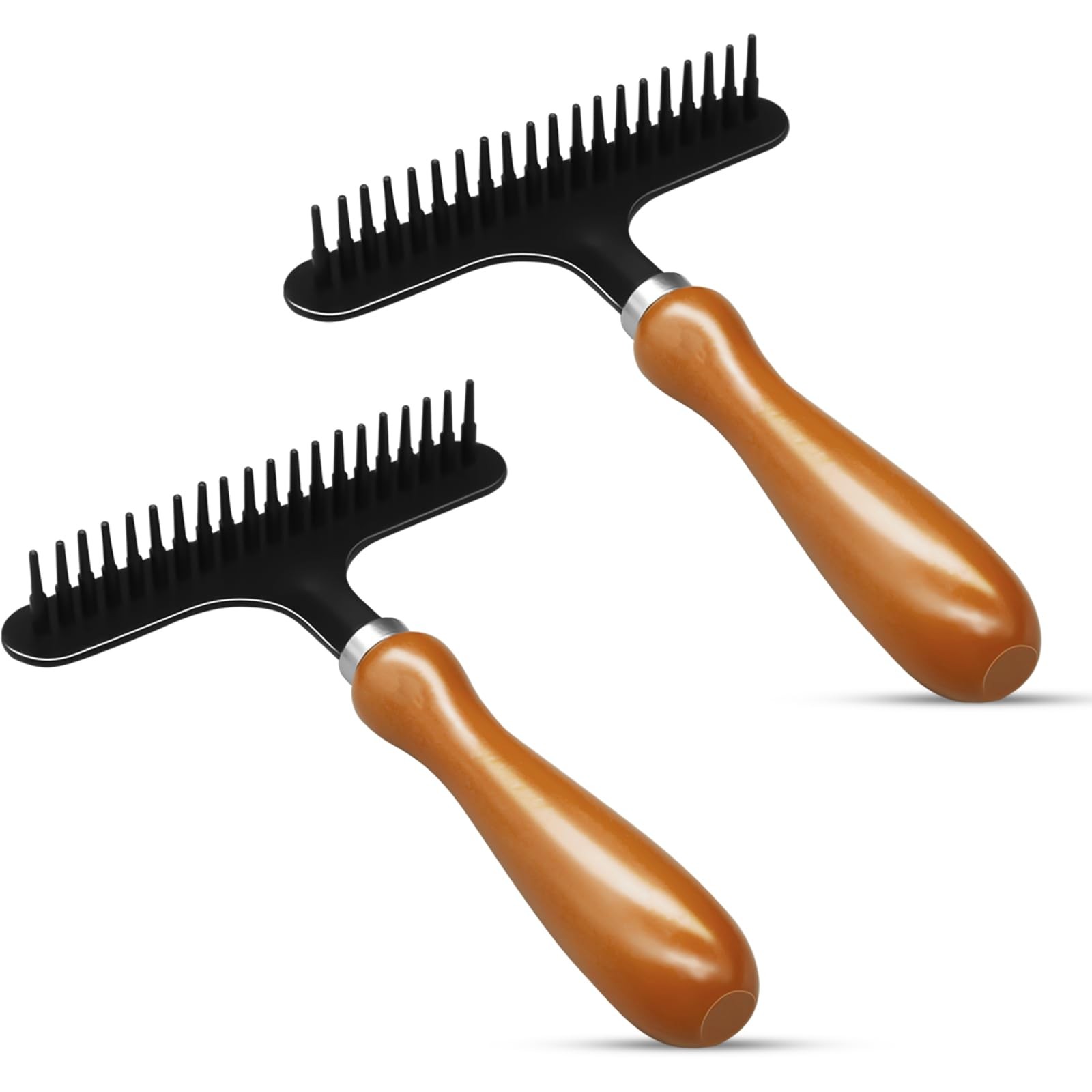 2 Pcs Hand Held Carpet Rake to Fluff Matted Carpets, Portable Rug Rake for Pe...