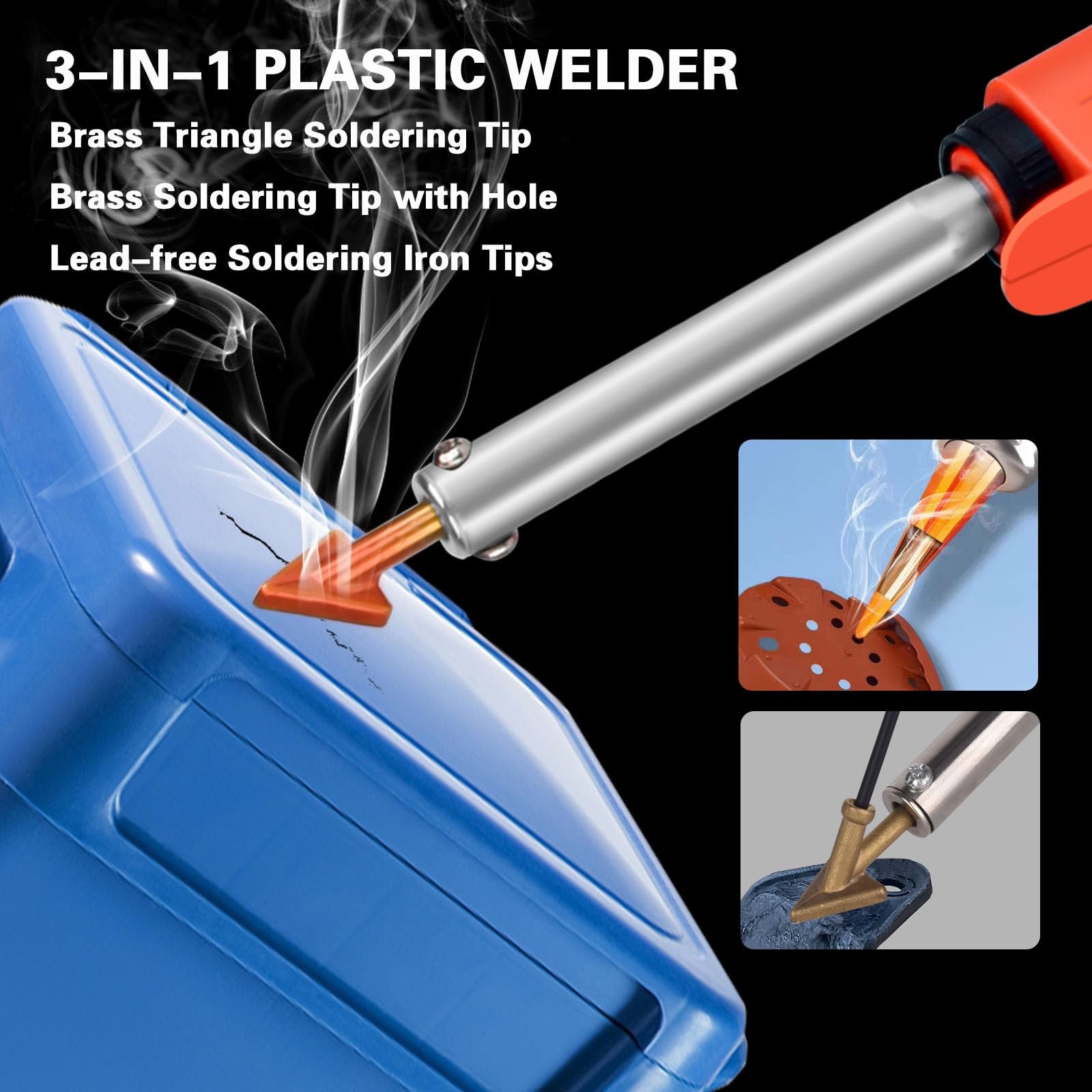 120W Plastic Welder, 5 Tips 3 in 1 Plastic Welding Kit Plastic Repair Kit 106pcs