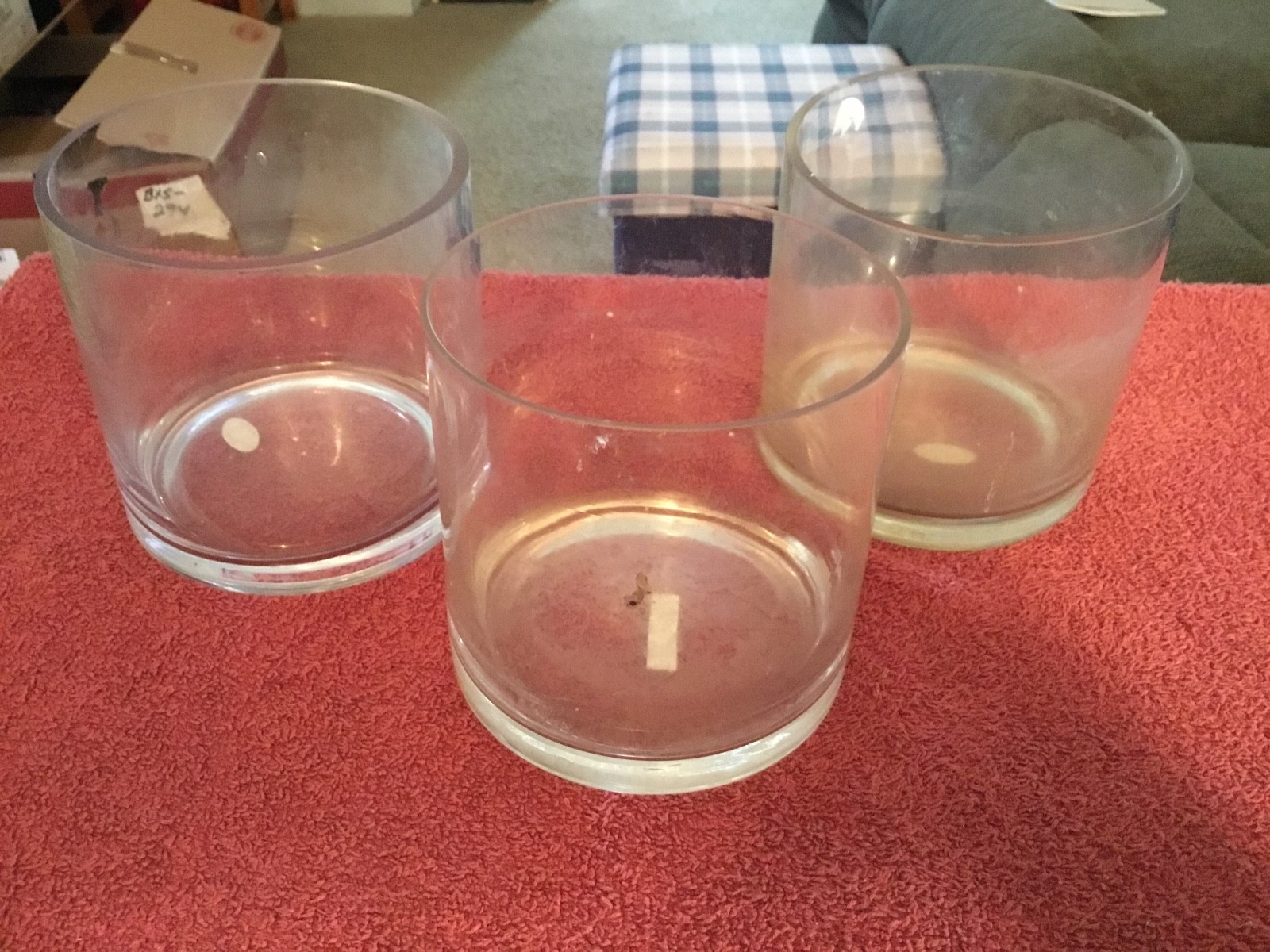 3 Clear Glass Containers