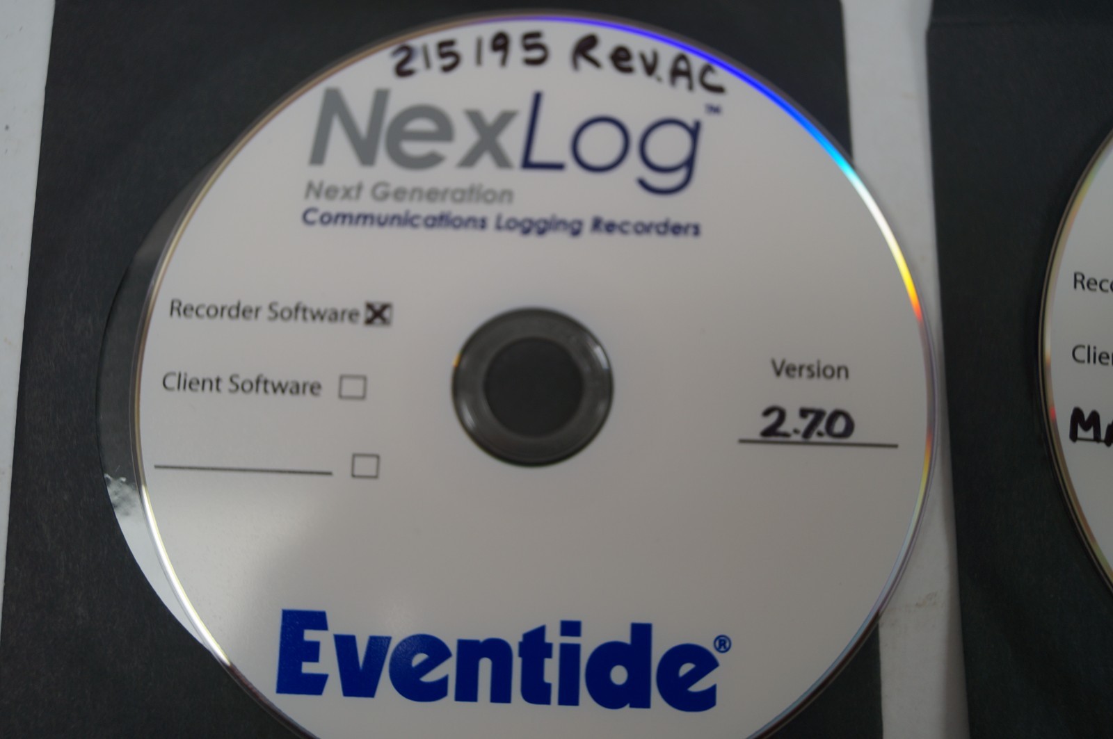 NEXLog Eventide 2.7 Software CDs & Manuals 215195 Rev AC Logging Recorders B321