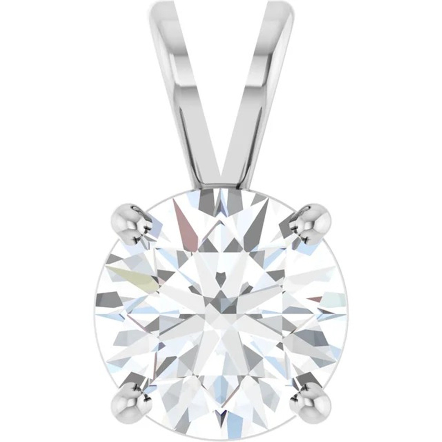 Pendant Mounting Round Cut Solid Sterling Silver 4 Prong Split Bail Basket Style
