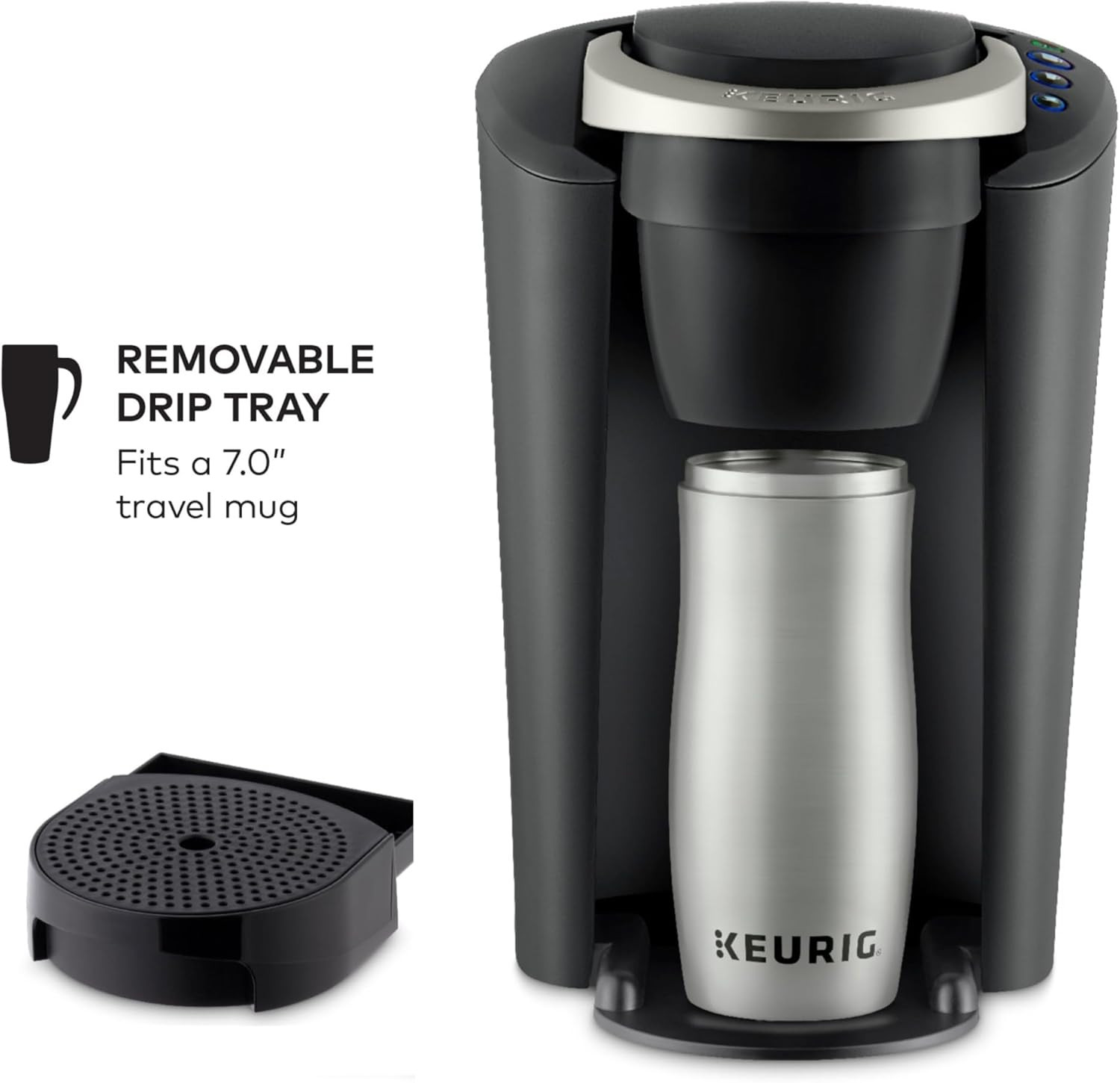 K-Compact Single-Serve K-Cup Pod Coffee Maker, with 3 Brew Sizes, Smart Start Fe