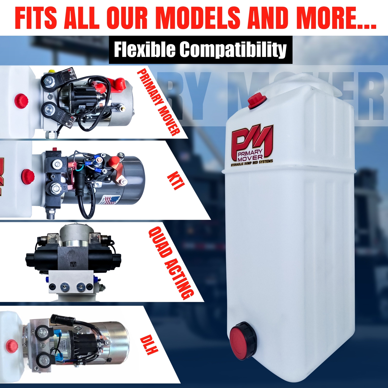 Hydraulic Power Unit Replacement Reservoir 5 Quart Poly