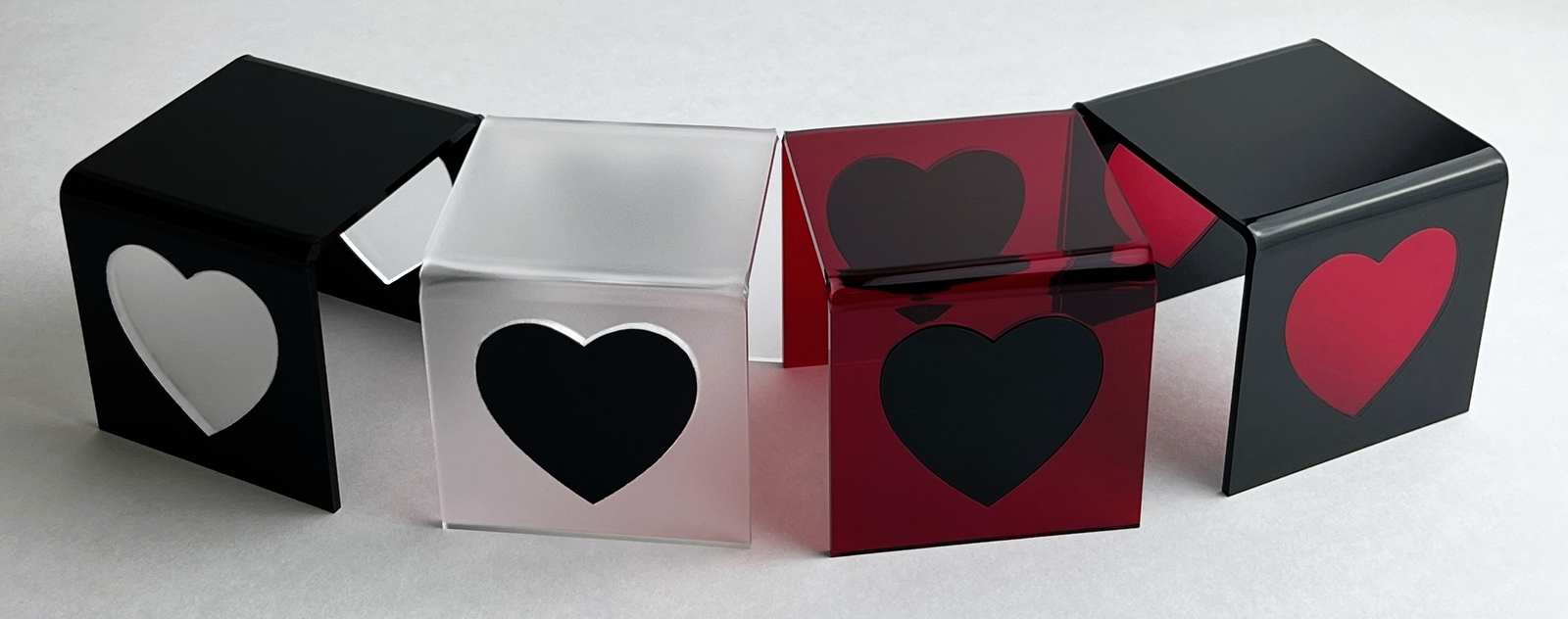 T'z Tagz Acrylic Custom-Made Collectible Showcase Heart Riser Display Stand
