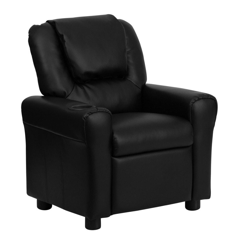 Contemporary Kids Recliner With Cup Holder And Headrest - 24 W X 21.5 - 36.5 D X