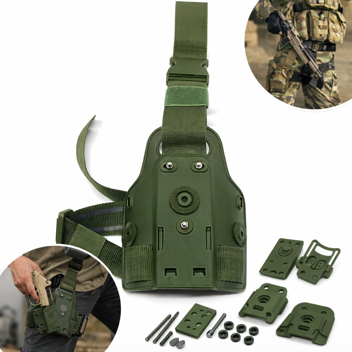 Tactical Drop Leg Holster Platform Safari Land Black Modular Pistol Gun Holster