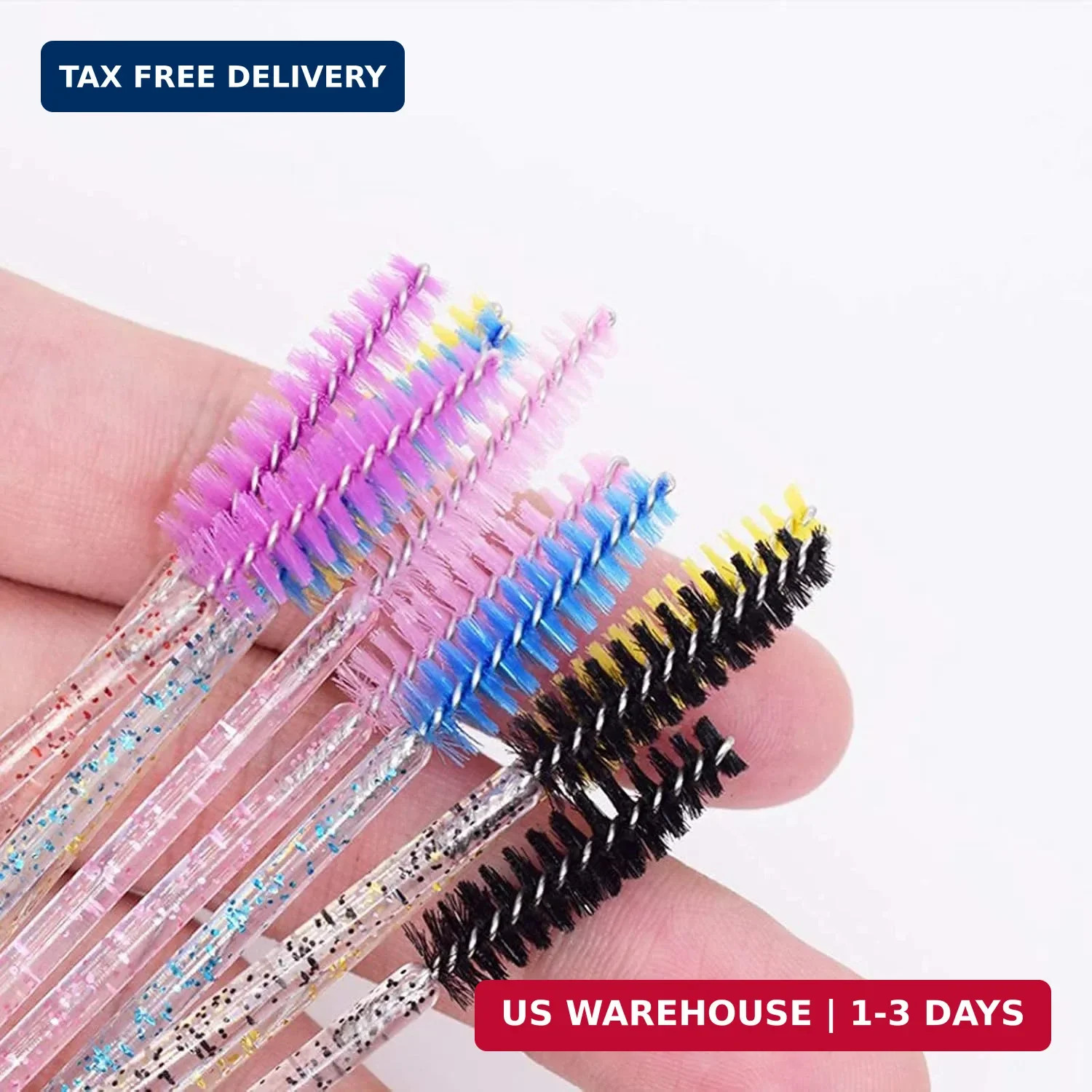 i-Laesh 100 Pcs Disposable Eyelash Brushes, Mascara Wands, Spoolies for Eyelash