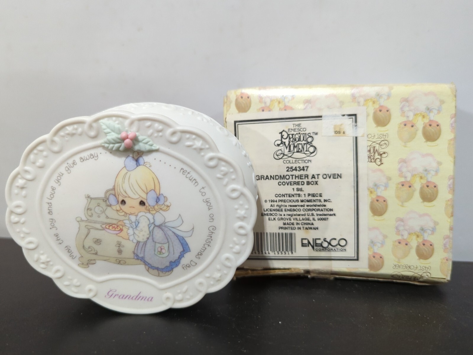Precious Moments "Grandmother at Oven" Porcelain Covered Box